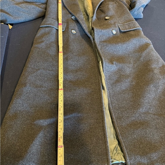 John Weitz Cashmere Wool blend Double-Breasted Dark Gray Coat Sz 4p - Picture 8 of 15